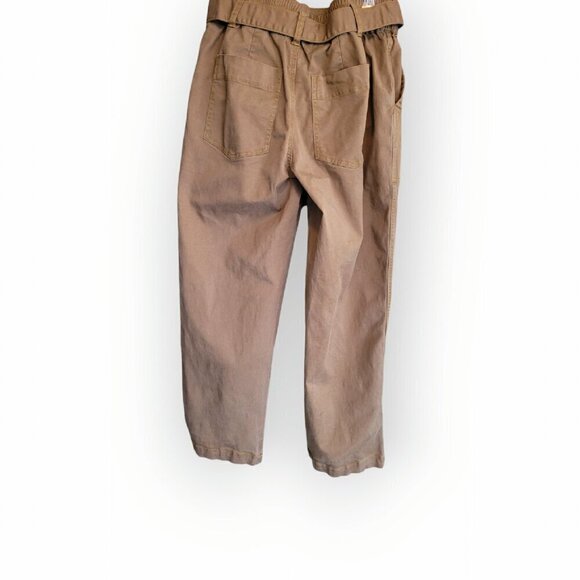 CAbi Discovery Cropped Stretch Belted Trousers Khaki Size 4 Utility Work Chic - Picture 4 of 15